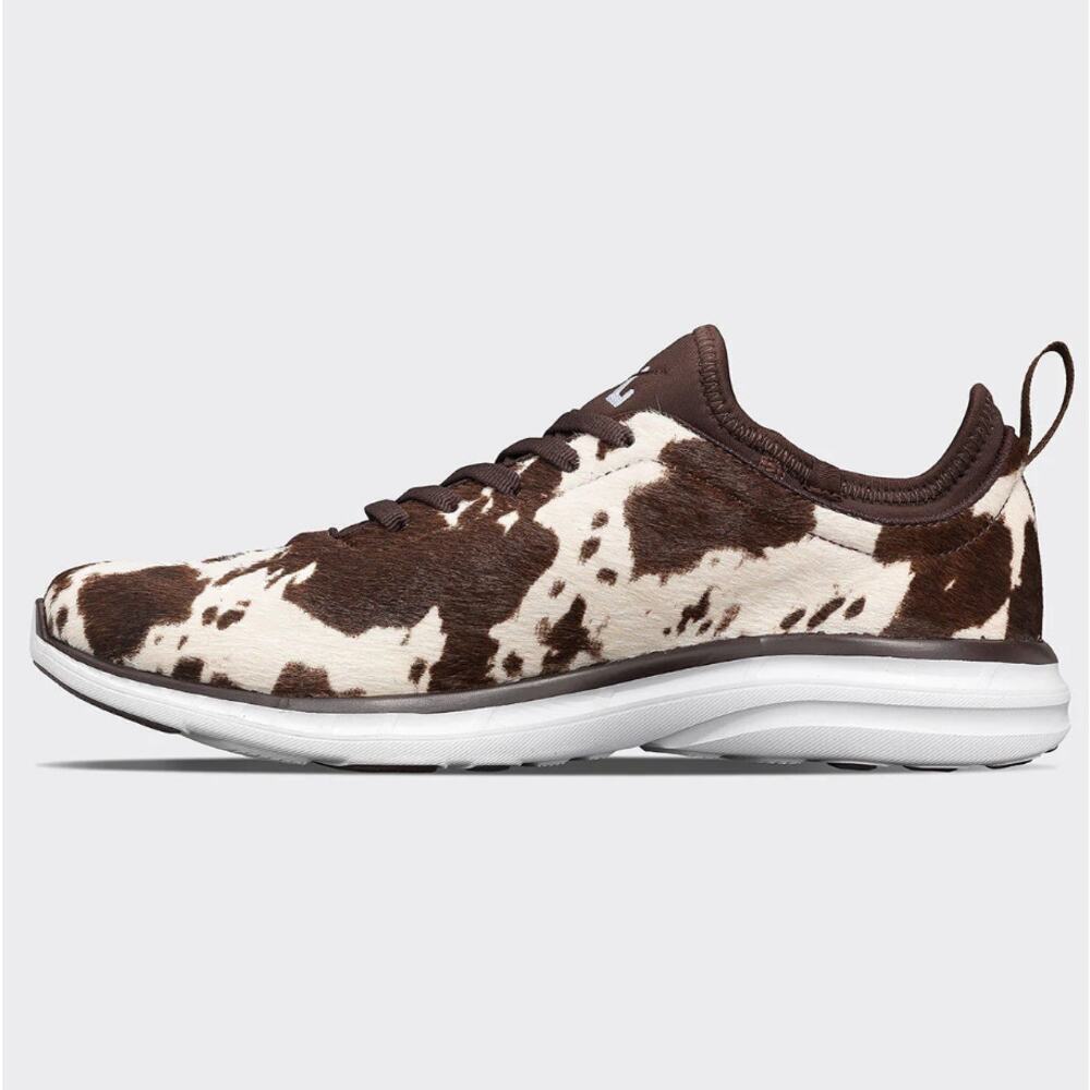 APL Women's Deep Brown White Cow Iconic Phantom Sneakers Size 8